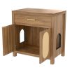 omnihaven 3 in 1 luxury hidden cat litter box enclosure with sisal scratching doors