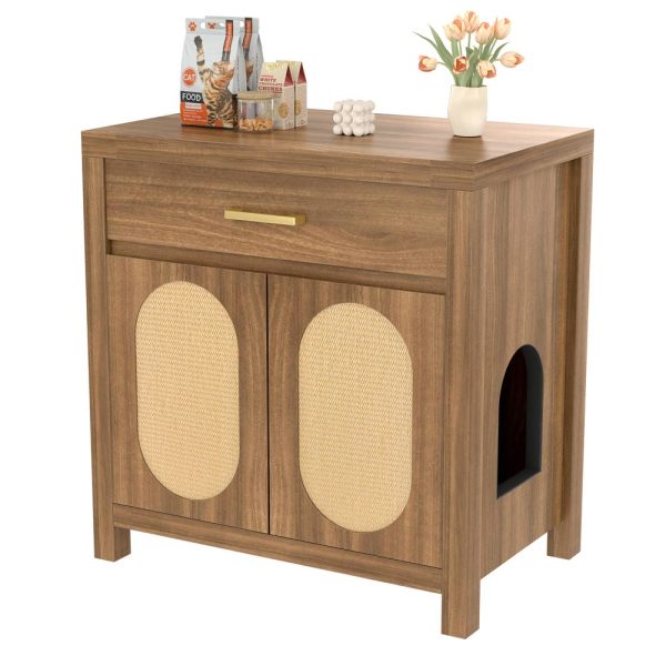 omnihaven 3 in 1 luxury hidden cat litter box enclosure with sisal scratching doors omnihaven 3 in 1 luxury hidden cat litter box enclosure with sisal scratching doors