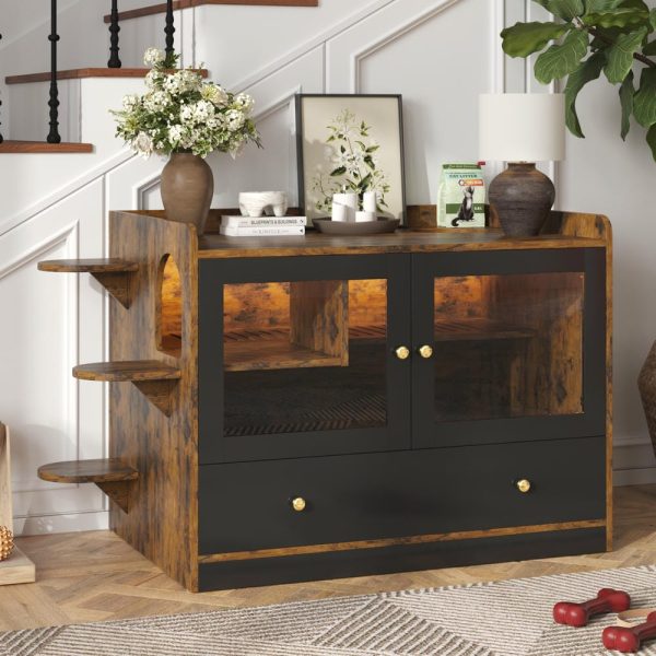 omnihaven 3 in 1 luxury hidden cat litter box enclosure with storage drawer