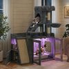 omnihaven all in one smart rgb cat tree & hidden litter box enclosure