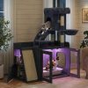 omnihaven all in one smart rgb cat tree & hidden litter box enclosure