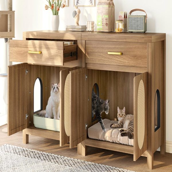 omnihaven 3 in 1 luxury hidden cat litter box enclosure with sisal scratching doors omnihaven 3 in 1 luxury hidden cat litter box enclosure with sisal scratching doors