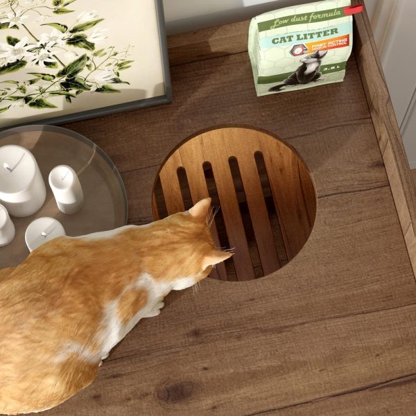 omnihaven 3 in 1 luxury hidden cat litter box enclosure with storage drawer