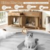 omnihaven 3 in 1 luxury hidden cat litter box enclosure with sisal scratching doors