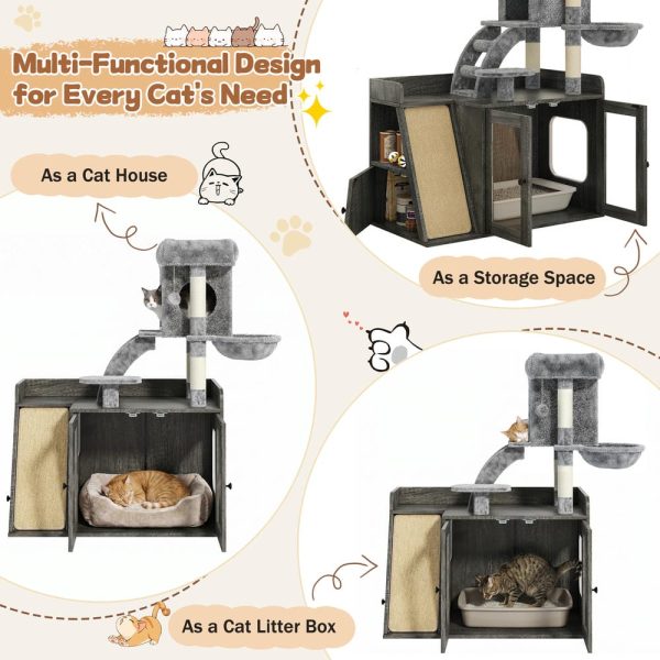 omnihaven all in one smart rgb cat tree & hidden litter box enclosure omnihaven all in one smart rgb cat tree & hidden litter box enclosure