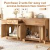 omnihaven 3 in 1 luxury hidden cat litter box enclosure with sisal scratching doors