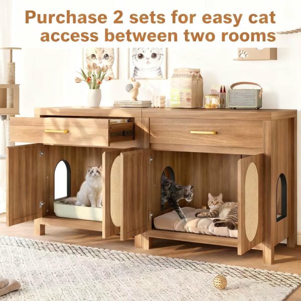 omnihaven 3 in 1 luxury hidden cat litter box enclosure with sisal scratching doors omnihaven 3 in 1 luxury hidden cat litter box enclosure with sisal scratching doors