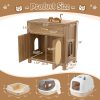 omnihaven 3 in 1 luxury hidden cat litter box enclosure with sisal scratching doors