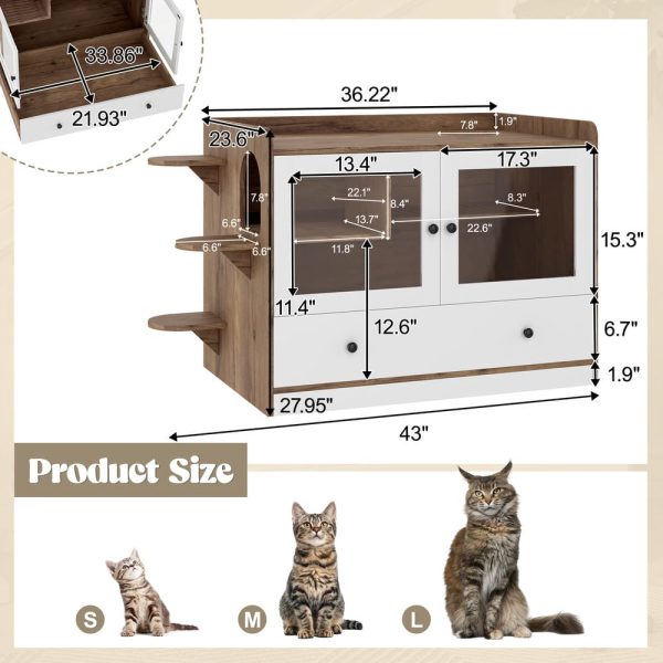 omnihaven 3 in 1 luxury hidden cat litter box enclosure with storage drawer