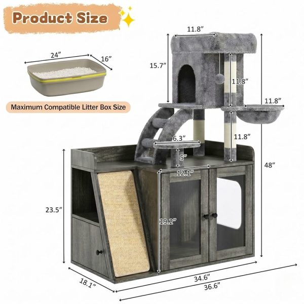 omnihaven all in one smart rgb cat tree & hidden litter box enclosure omnihaven all in one smart rgb cat tree & hidden litter box enclosure