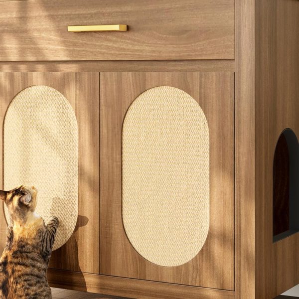 omnihaven 3 in 1 luxury hidden cat litter box enclosure with sisal scratching doors omnihaven 3 in 1 luxury hidden cat litter box enclosure with sisal scratching doors