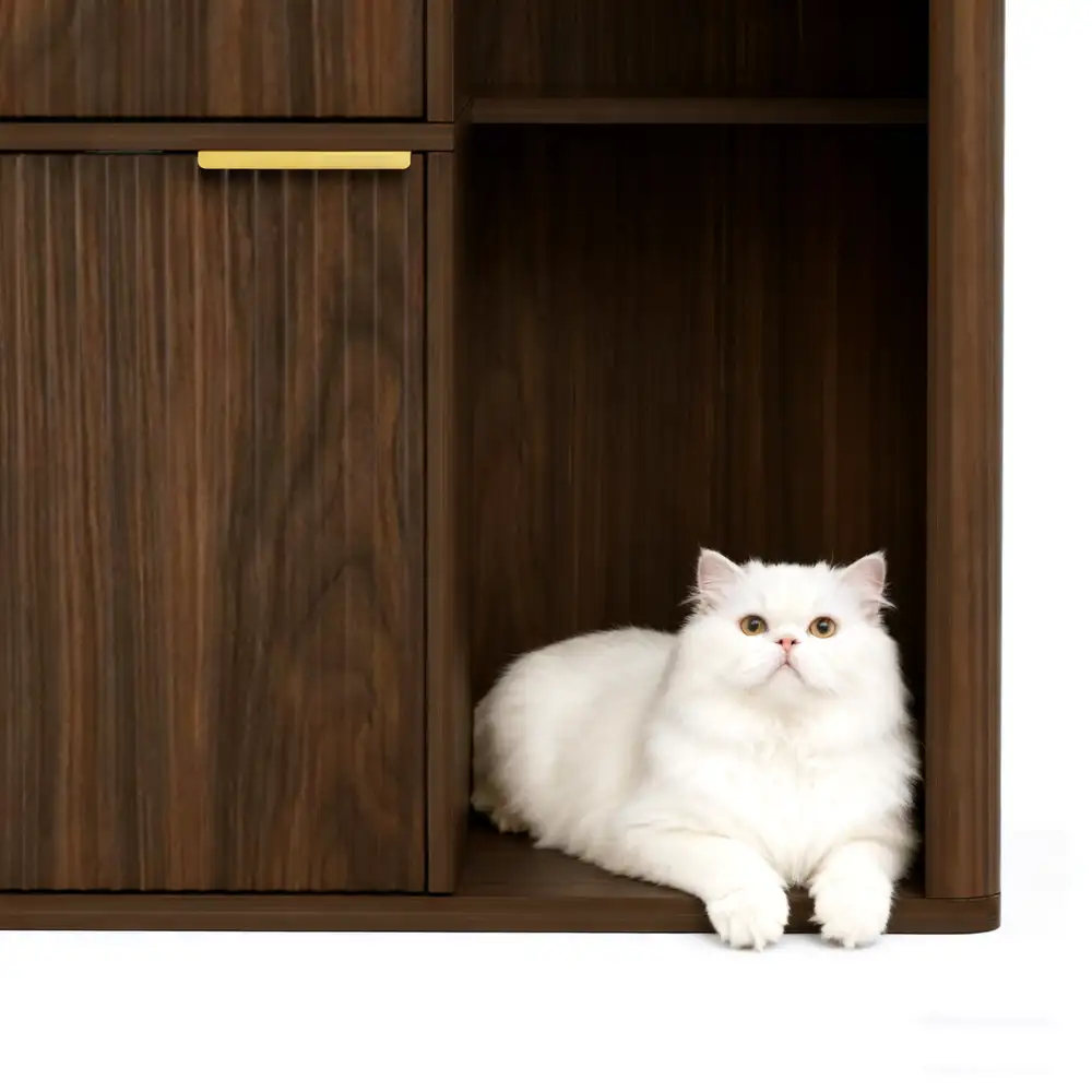Built-in hemp rope scratching post for indoor cats