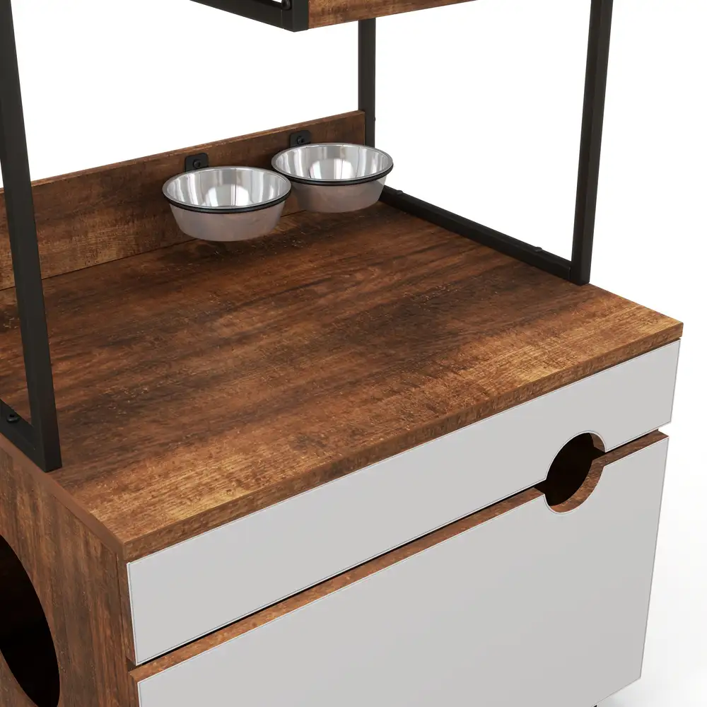 Wooden cat tree storage cabinet