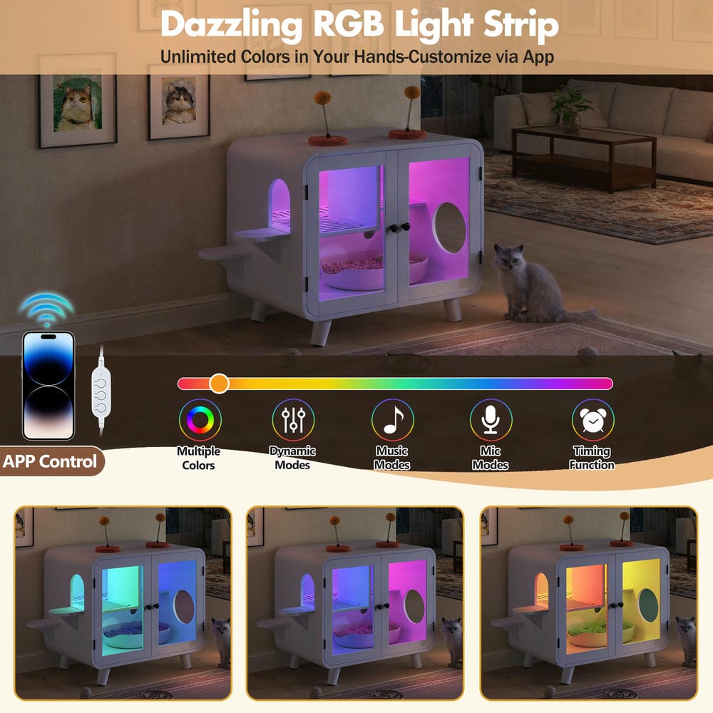cat furniture with RGB lighting