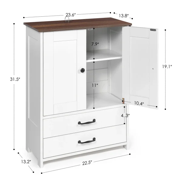 dimensions diagram of the adjustable dog feeder in inches