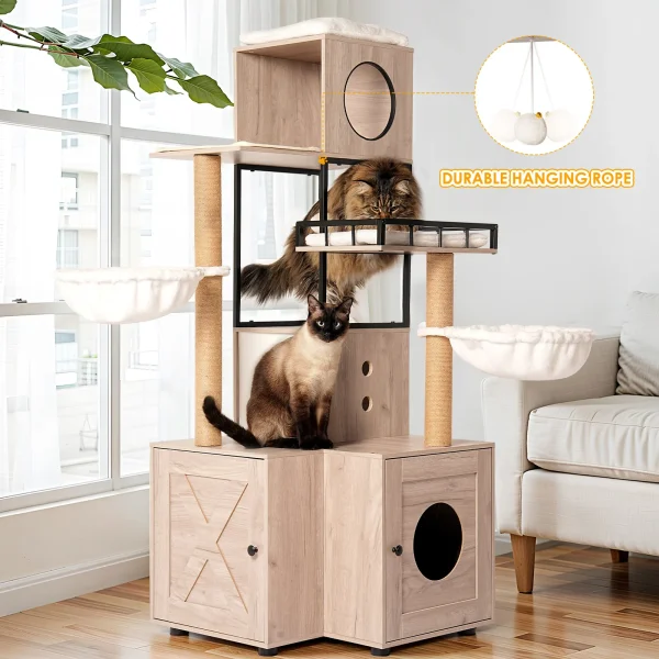 close-up of the built-in hanging bed