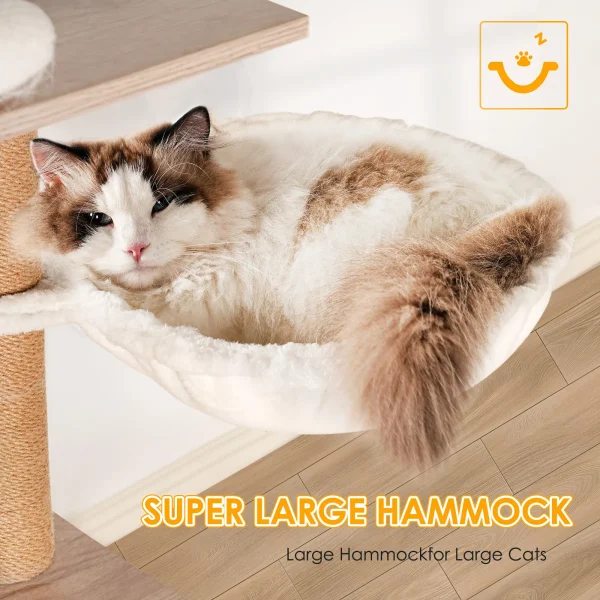 Close-up of the cat tree hammock where your cat can lounge