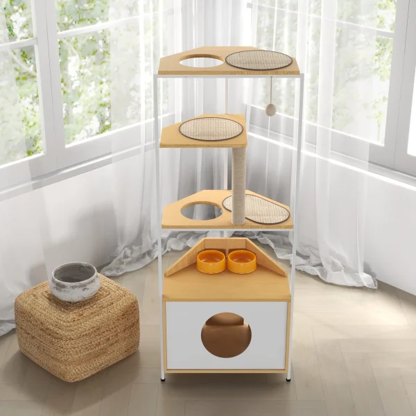 corner cat tree tower color