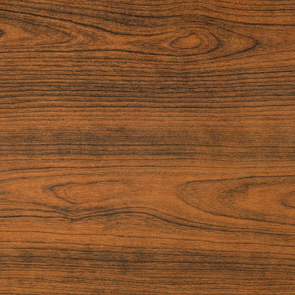 Close-up of the brown wood grain finish on the cat litter box enclosure
